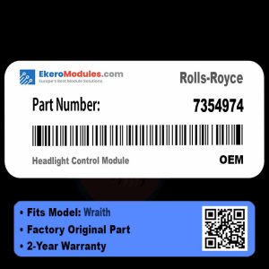 7354974 Headlight Control Module | Rolls-Royce Wraith | Genuine OEM Part
