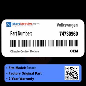 74730960 Climate Control Module | Volkswagen Passat | Genuine OEM Part