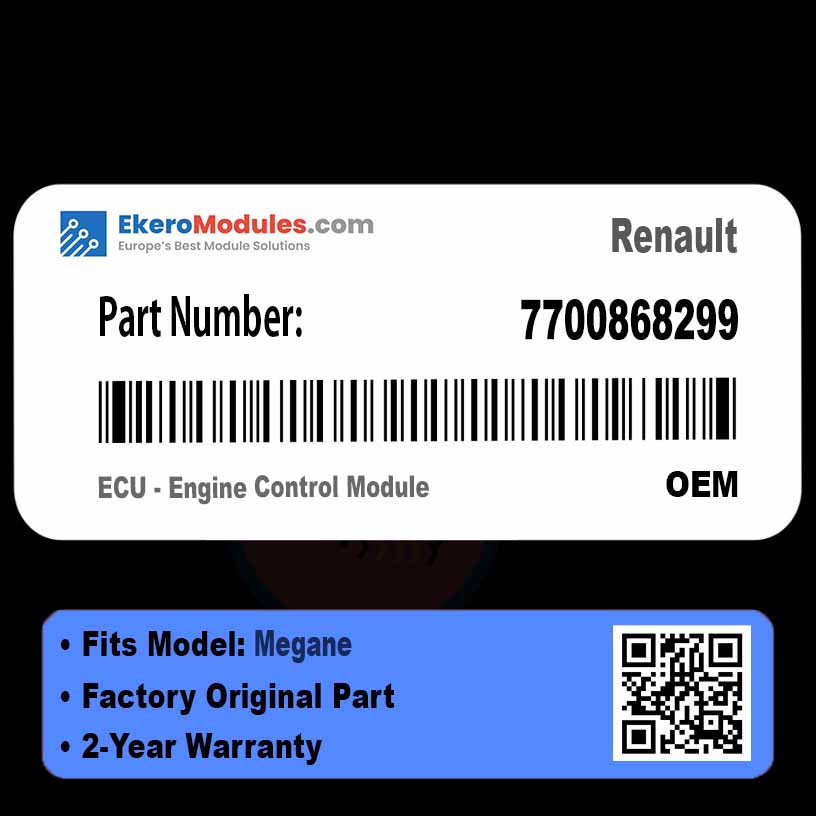 7700868299 ECU - Engine Control Module | Renault Megane | Genuine OEM Part