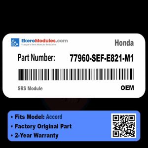 77960-SEF-E821-M1 SRS Module | Honda Accord | Genuine OEM Part