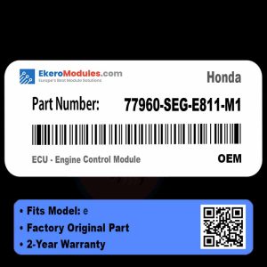 77960-SEG-E811-M1 ECU - Engine Control Module | Honda e | Genuine OEM Part