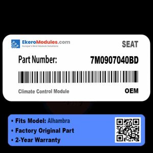 7M0907040BD Climate Control Module | SEAT Alhambra | Genuine OEM Part