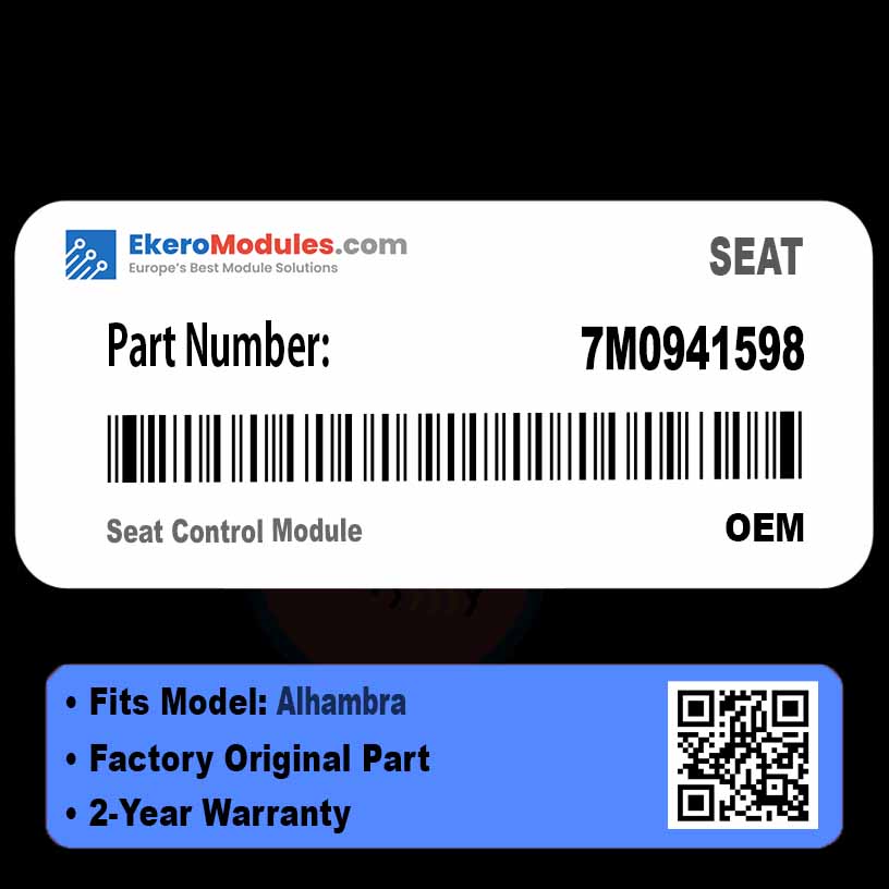 7M0941598 Seat Control Module | SEAT Alhambra | Genuine OEM Part