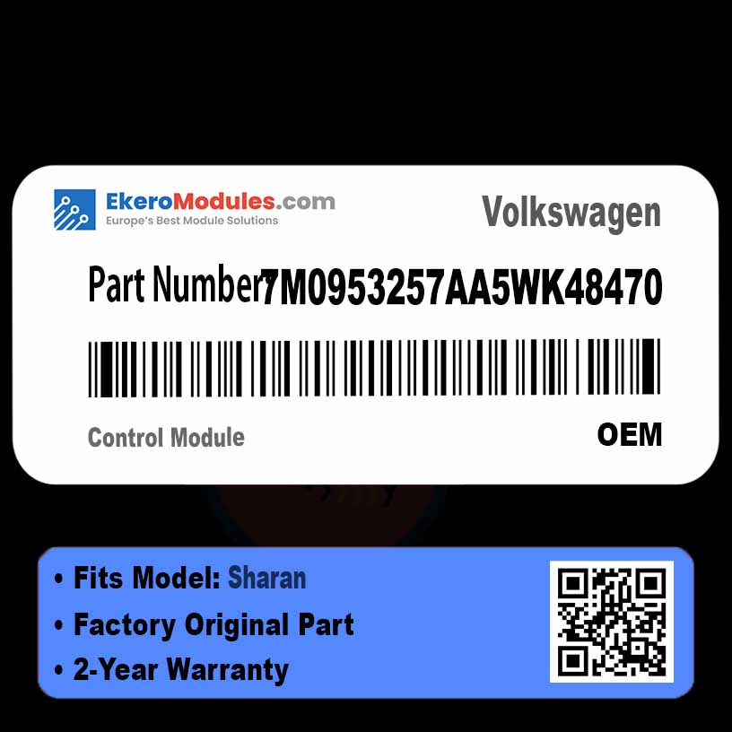 7M0953257AA5WK48470 Control Module | Volkswagen Sharan | Genuine OEM Part