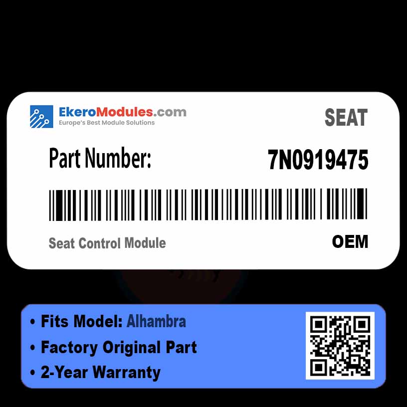 7N0919475 Seat Control Module | SEAT Alhambra | Genuine OEM Part