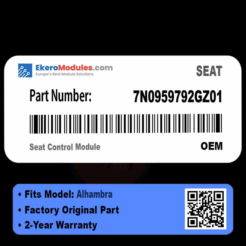 7N0959792GZ01 Seat Control Module | SEAT Alhambra | Genuine OEM Part