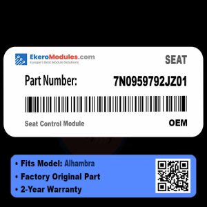 7N0959792JZ01 Seat Control Module | SEAT Alhambra | Genuine OEM Part