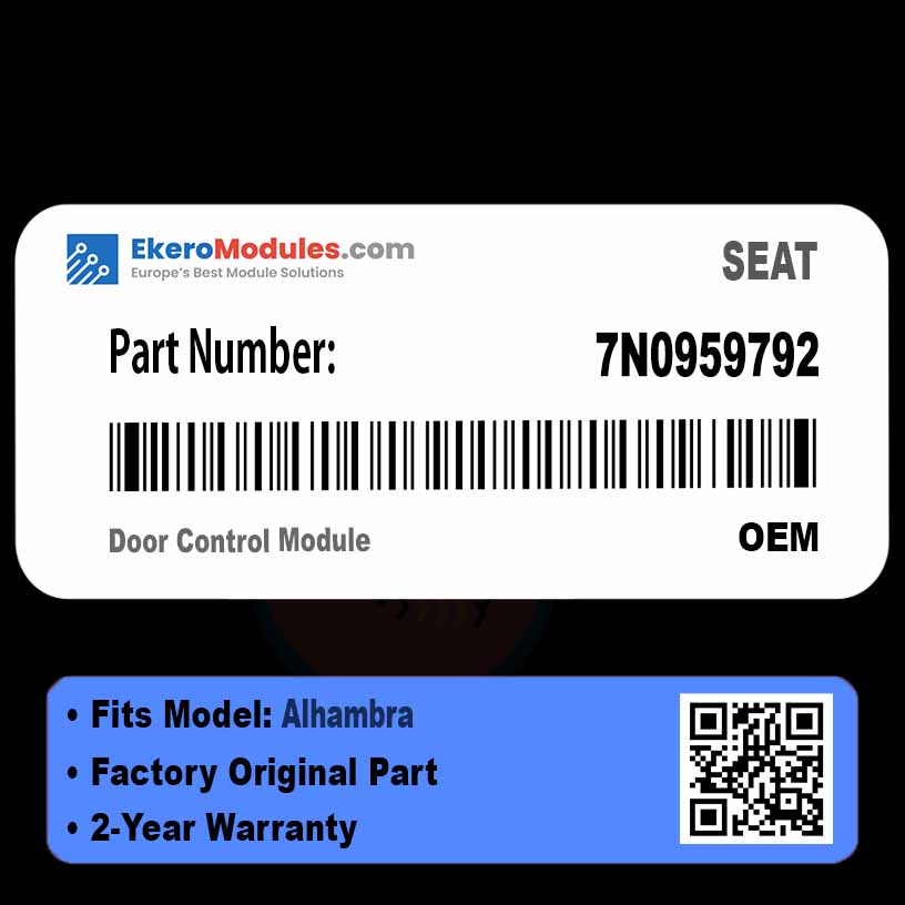 7N0959792 Door Control Module | SEAT Alhambra | Genuine OEM Part