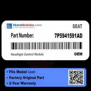 7P5941591AD Headlight Control Module | SEAT Leon | Genuine OEM Part