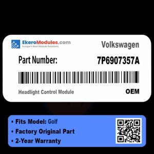 7P6907357A Headlight Control Module | Volkswagen Golf | Genuine OEM Part
