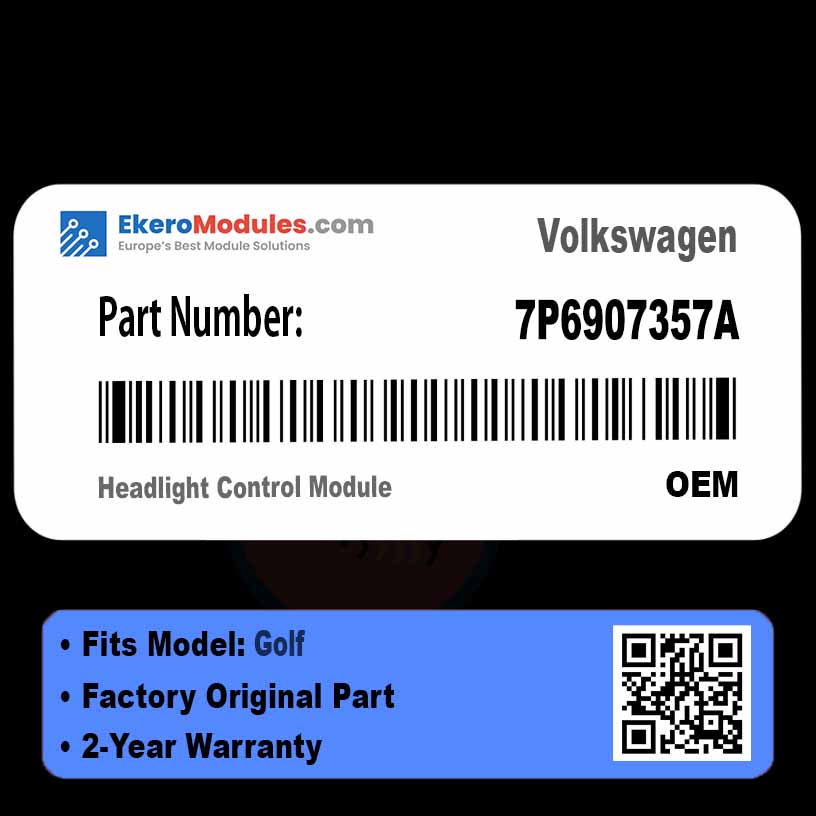7P6907357A Headlight Control Module | Volkswagen Golf | Genuine OEM Part