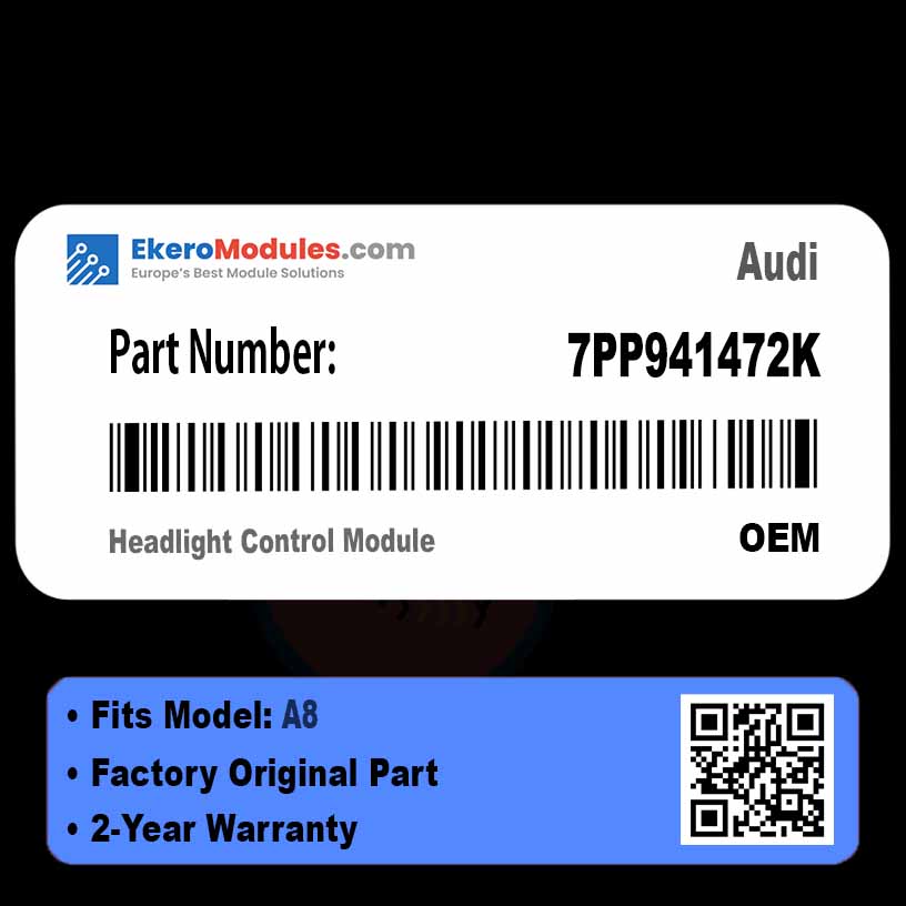 7PP941472K Headlight Control Module | Audi A8 | Genuine OEM Part