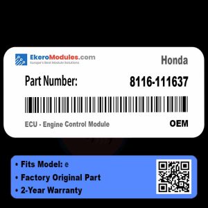 8116-111637 ECU - Engine Control Module | Honda e | Genuine OEM Part