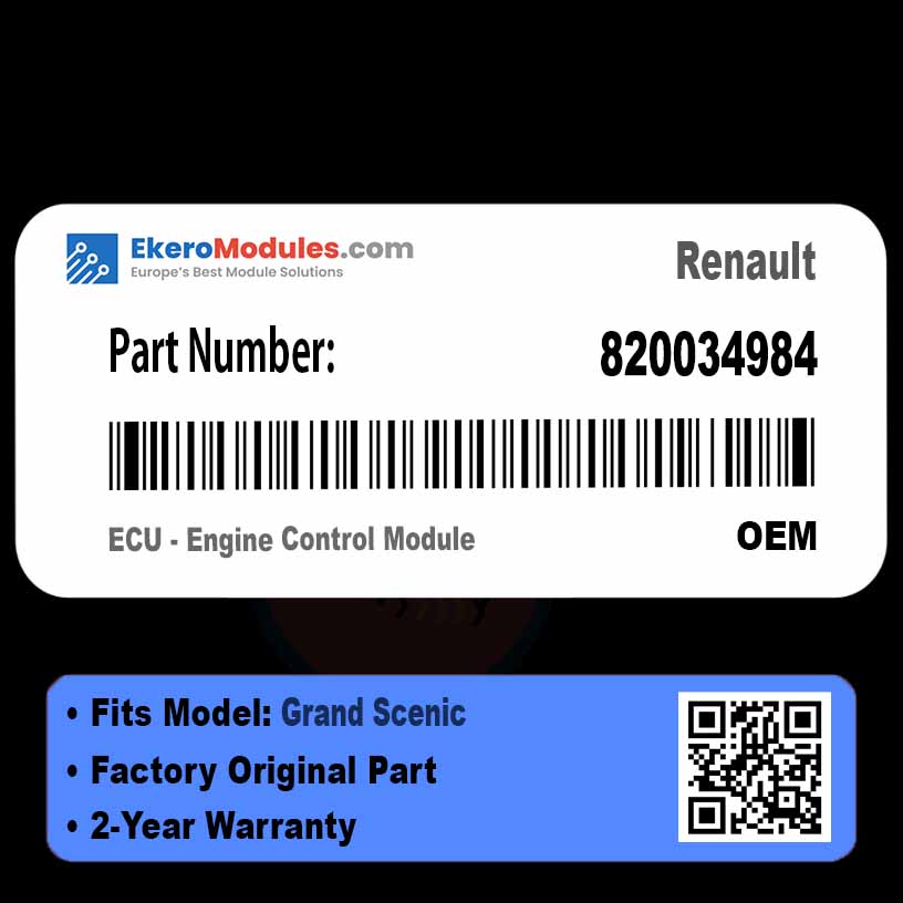 820034984 ECU - Engine Control Module | Renault Grand Scenic | Genuine OEM Part