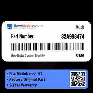 82A998474 Headlight Control Module | Audi e-tron GT | Genuine OEM Part