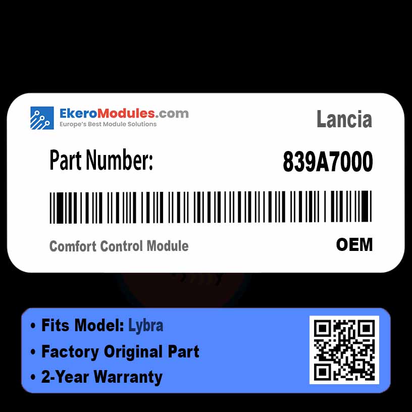839A7000 Comfort Control Module | Lancia Lybra | Genuine OEM Part