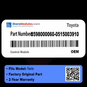 8598000060-0515003910 Control Module | Toyota Yaris | Genuine OEM Part