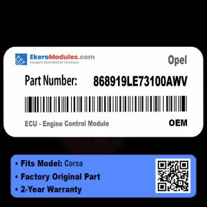 868919LE73100AWV ECU - Engine Control Module | Opel Corsa | Genuine OEM Part