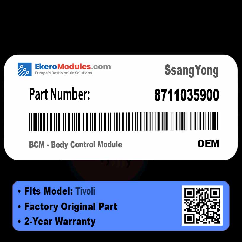 87110-35900 BCM - Body Control Module | SsangYong Tivoli | Genuine OEM Part
