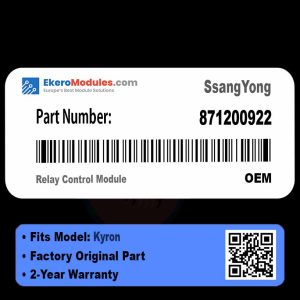 871200922 Relay Control Module | SsangYong Kyron | Genuine OEM Part