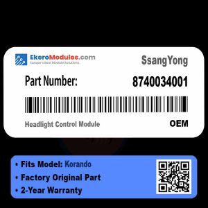 8740034001 Headlight Control Module | SsangYong Korando | Genuine OEM Part