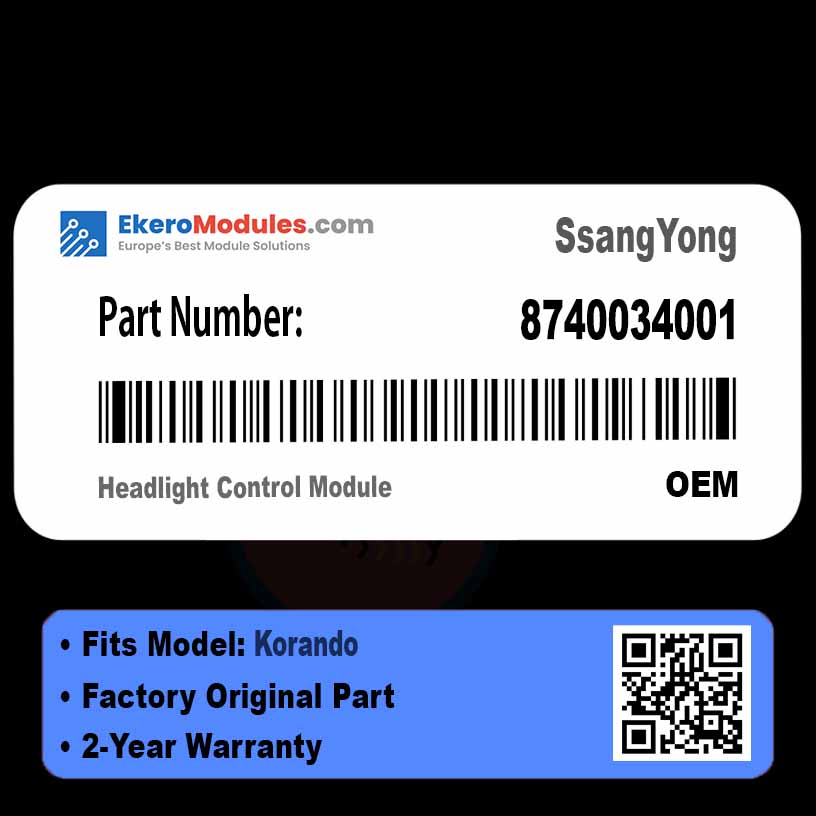 87400-34001 Headlight Control Module | SsangYong Korando | Genuine OEM Part
