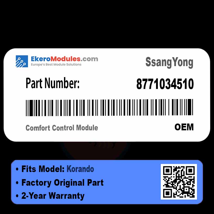 8771034510 Comfort Control Module | SsangYong Korando | Genuine OEM Part