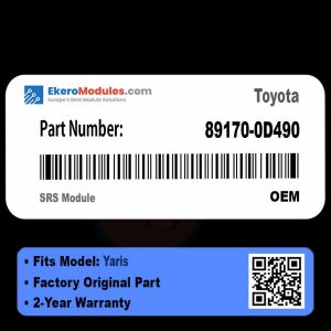89170-0D490 SRS Module | Toyota Yaris | Genuine OEM Part