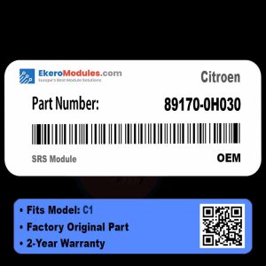 89170-0H030 SRS Module | Citroen C1 | Genuine OEM Part