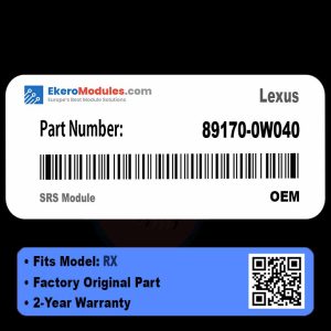 89170-0W040 SRS Module | Lexus RX | Genuine OEM Part