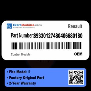 89330127480406680180 Control Module | Renault 5 | Genuine OEM Part