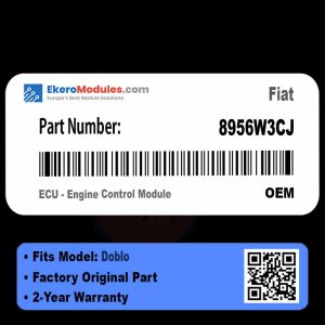8956W3CJ ECU - Engine Control Module | Fiat Doblo | Genuine OEM Part