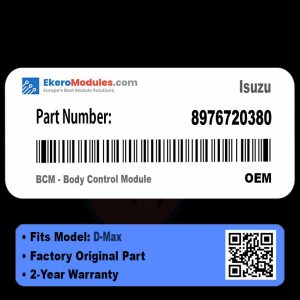 8976720380 BCM - Body Control Module | Isuzu D-Max | Genuine OEM Part