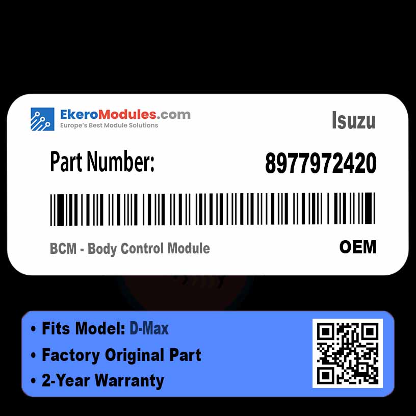 8977972420 BCM - Body Control Module | Isuzu D-Max | Genuine OEM Part