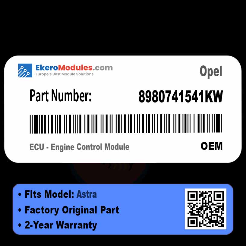 8980741541KW ECU - Engine Control Module | Opel Astra | Genuine OEM Part