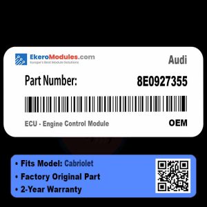 8E0927355 ECU - Engine Control Module | Audi Cabriolet | Genuine OEM Part
