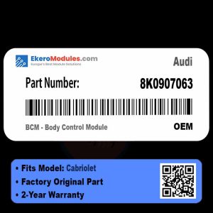 8K0907063 BCM - Body Control Module | Audi Cabriolet | Genuine OEM Part