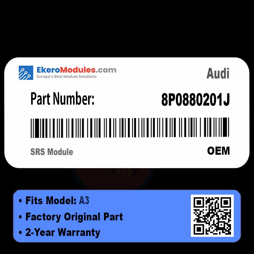 8P0880201J SRS Module | Audi A3 | Genuine OEM Part