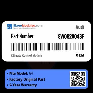 8W0820043F Climate Control Module | Audi A4 | Genuine OEM Part