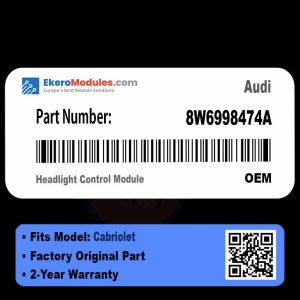 8W6998474A Headlight Control Module | Audi Cabriolet | Genuine OEM Part