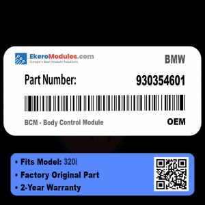 930354601 BCM - Body Control Module | BMW 320i | Genuine OEM Part