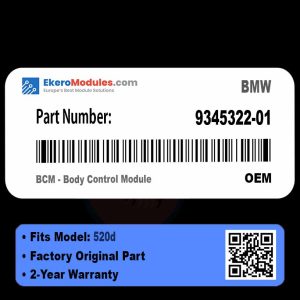 9345322-01 BCM - Body Control Module | BMW 520d | Genuine OEM Part