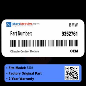 9352761 Climate Control Module | BMW 530d | Genuine OEM Part