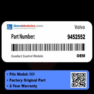 9452552 Comfort Control Module | Volvo S60 | Genuine OEM Part