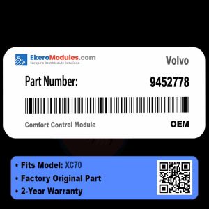 9452778 Comfort Control Module | Volvo XC70 | Genuine OEM Part