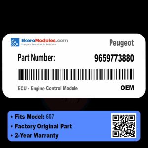 9659773880 ECU - Engine Control Module | Peugeot 607 | Genuine OEM Part