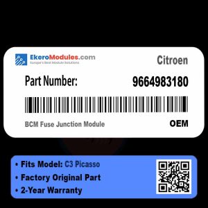 9664983180 BCM Fuse Junction Module | Citroen C3 Picasso | Genuine OEM Part