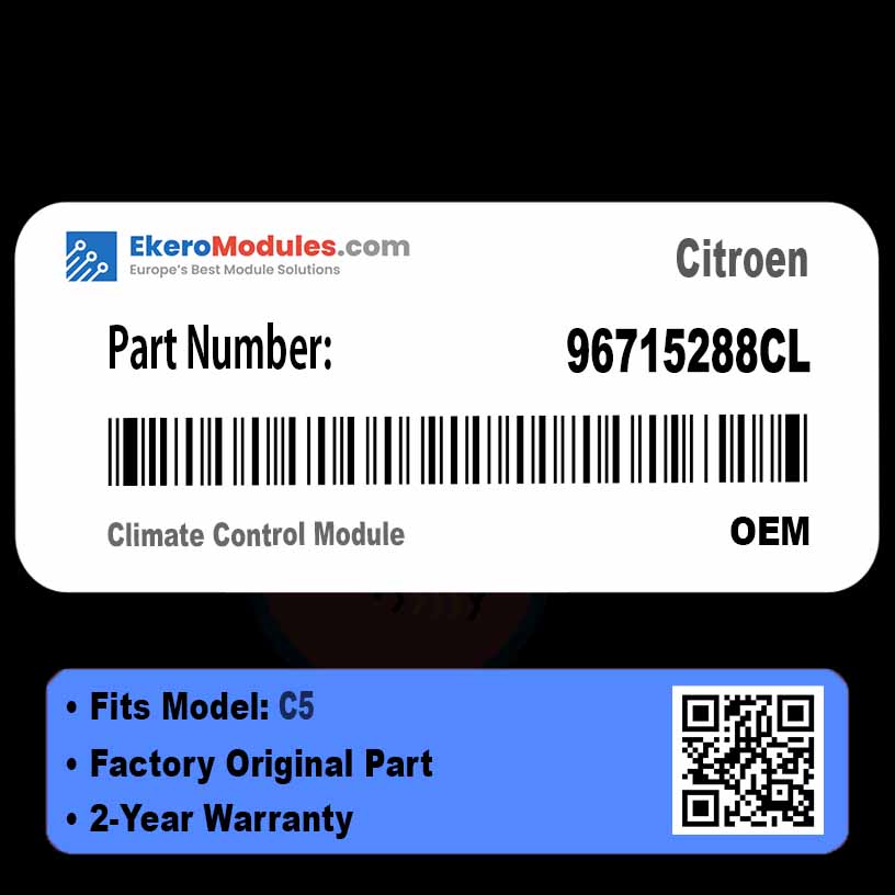 96715288CL Climate Control Module | Citroen C5 | Genuine OEM Part