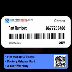9677253480 SRS Module | Citroen C3 Picasso | Genuine OEM Part