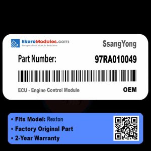 97RA010049 ECU - Engine Control Module | SsangYong Rexton | Genuine OEM Part